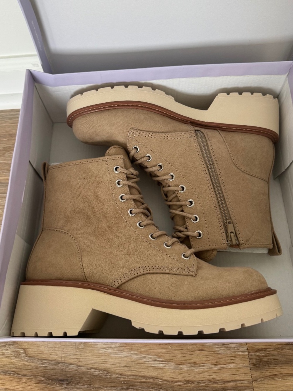 Madden Girl Tan Lace Up Boots